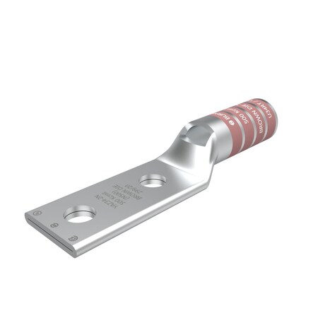 Burndy Copper Compression Lug, 2 Hole w/ Inspection Window, 500 kcmil, 1/2" S YAZ342N